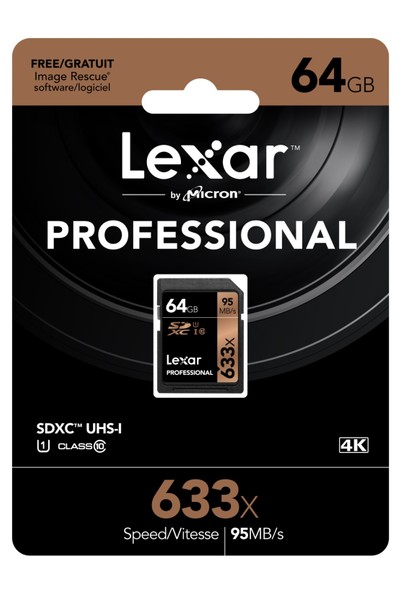 Lexar 64GB 633X Professional SDXC Hafıza Kartı UHS-1 Class10 U1 (LSD64GCBEU633)