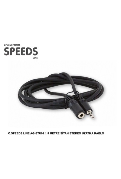 C.Speeds Lıne Ag-Stu01 1.5 Metre Siyah Stereo Uzatma Kablo