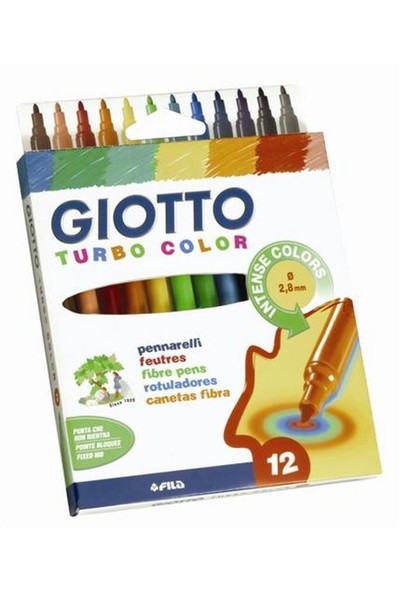 Giotto 12'Li Askılı Paket Turbo Color Keçeli Kalem