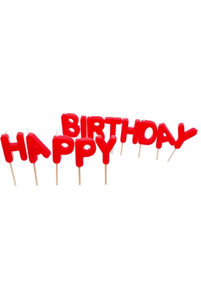Happy Candle 12'li Happy Birthday Kırmızı Mum Seti mm04