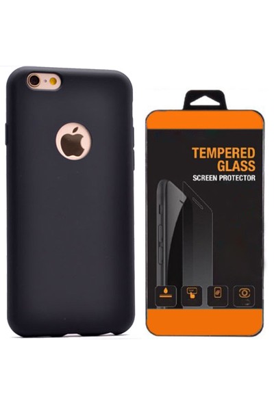 Exclusive Phone Case İphone 6 6S Plus Kılıf Mat Silikon +Tempered Glass