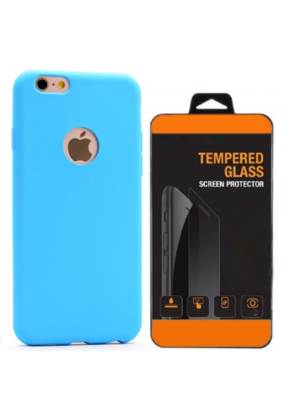 Exclusive Phone Case İphone 6 6S Kılıf Mat Silikon +Tempered Glass