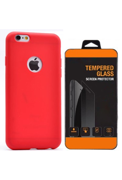 Exclusive Phone Case İphone 6 6S Kılıf Mat Silikon +Tempered Glass