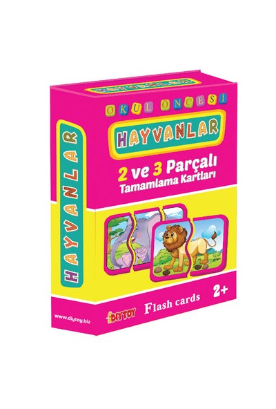 Diytoy Hayvanlar 2 ve 3 Parçalı Okul Öncesi Tamamlama Kartları