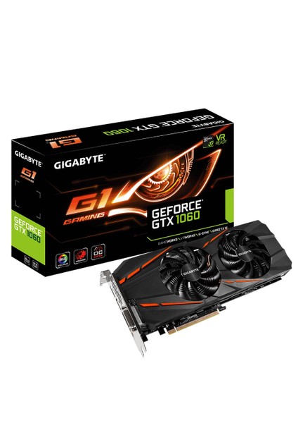 G1 Gaming Nvidia GeForce GTX 1060 6GB 192Bit GDDR5 DX12) PCI-E 3.0 Ekran Kartı GV-N1060G1 Gaming-6GD