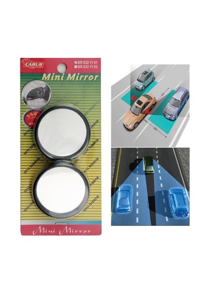 Ayna Siyah Mini Yapışma 2'li Set Yuvarlak