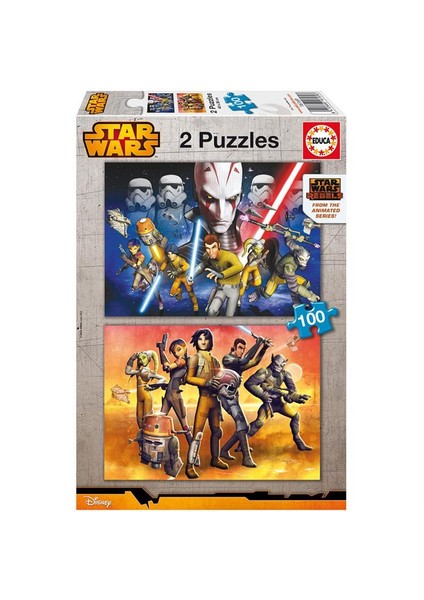 Çocuk Puzzle Karton 2X100 Star Wars Rebels