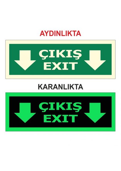 "Fotolümen Çıkış Exit" 15X30cm