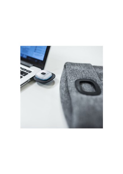 X-Cap-Usb Şarjlı Led Lambalı Işıklı Örme Bere-Siyah