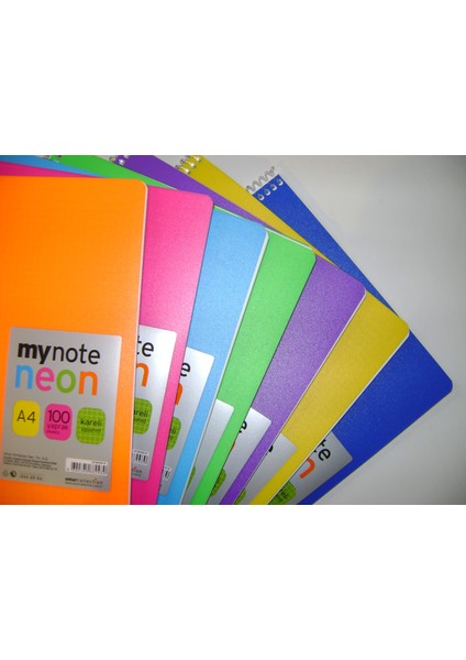 My Note Neon A4 100Yp Kareli Pp Kapak