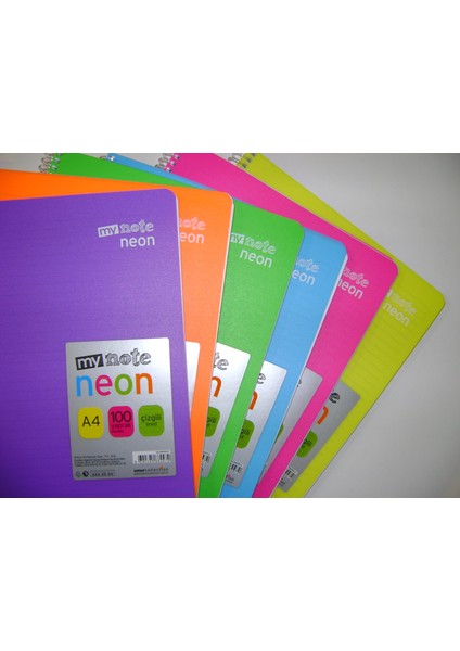 My Note Neon A4 100Yp Çizgili Pp Kapak