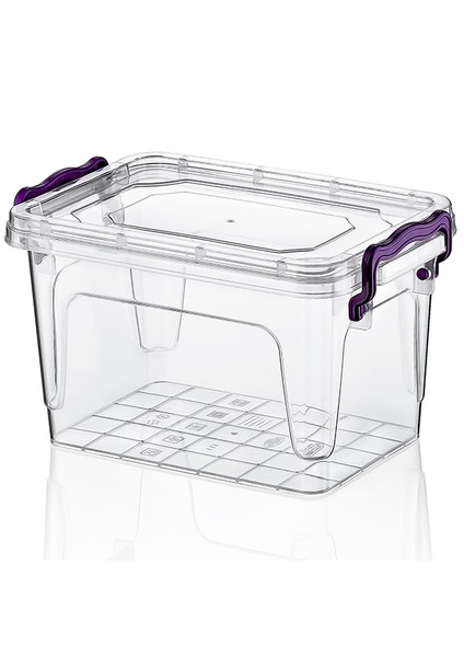 Plastik 1Lt Diktörtgen Multi Box Saklama Kabı 6 lı