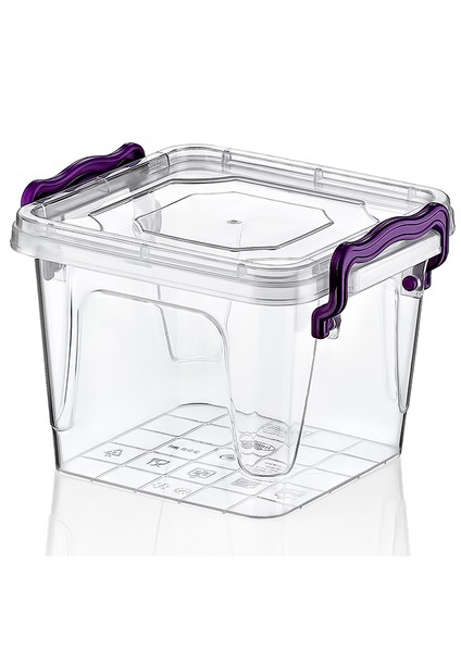 Plastik 550Ml Kare Multi Box 6 lı Saklama Kabı