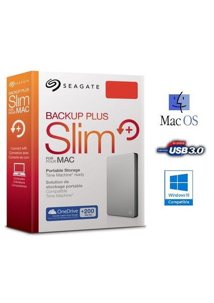 2.5 İnç 2Tb Backup Plus Slim For Mac & Wın Taşınabilir Disk  - Usb 3.0