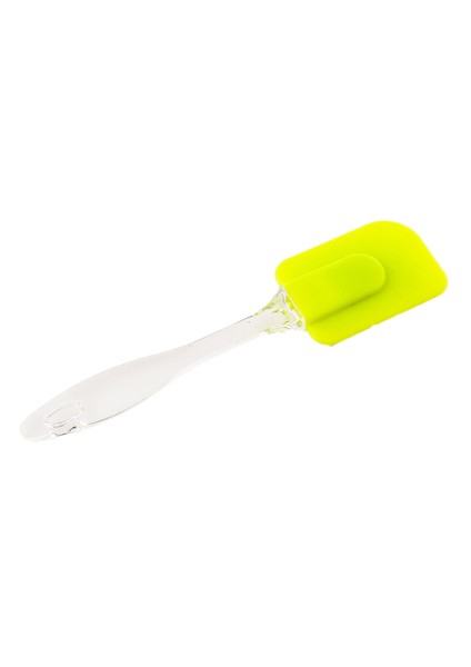 Küçük Şeffaf Saplı Silikon Mini Spatula Yeşil