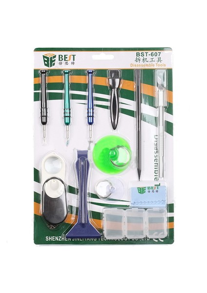 Bst-607 Cep Telefonu Çerçeve Cam Lens Onarım Çok Amaçlı 12 Parça Tamir Seti