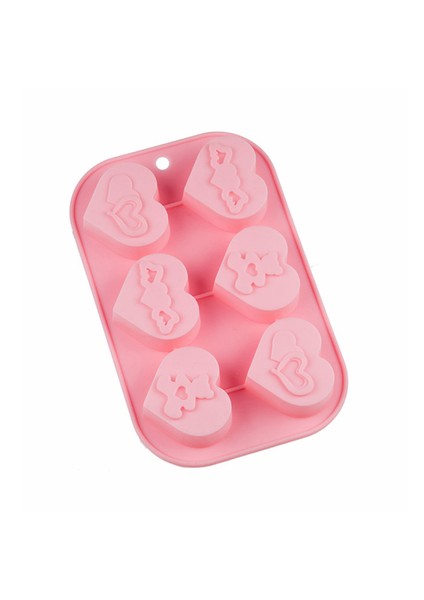 Silikon Pembe Kalp Muffin Kalıbı 6'lı fiyatları