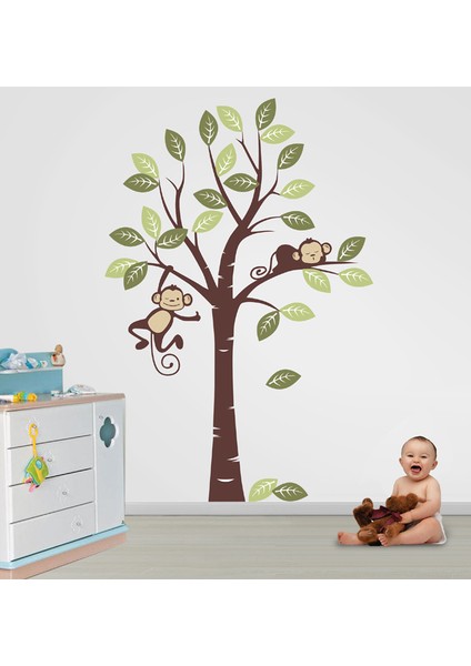 Ağaçta Maymunlar Duvar Sticker