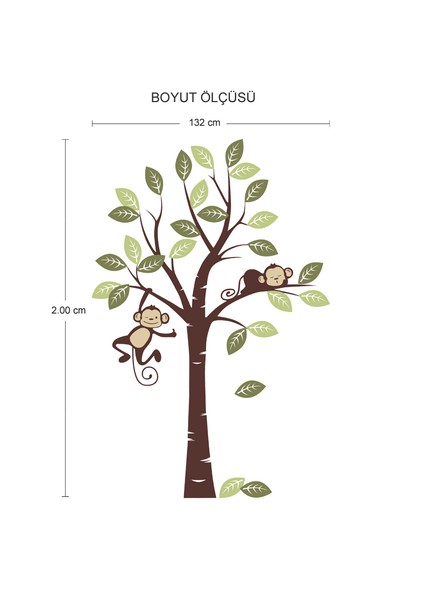 Ağaçta Maymunlar Duvar Sticker
