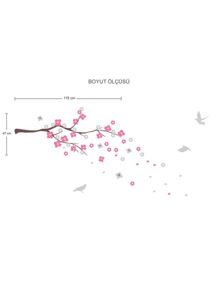 Çiçekli Ağaç Duvar Sticker fiyatları