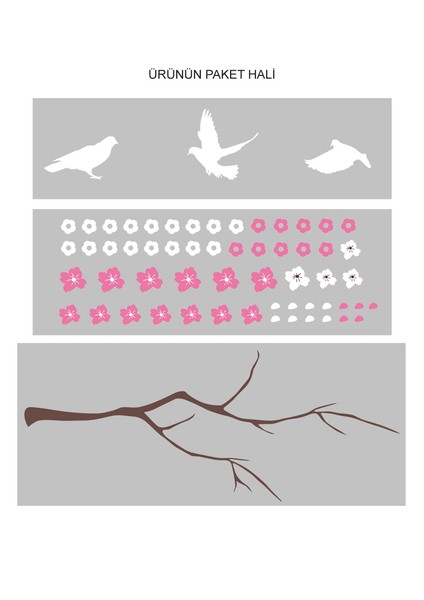 Çiçekli Ağaç Duvar Sticker modelleri