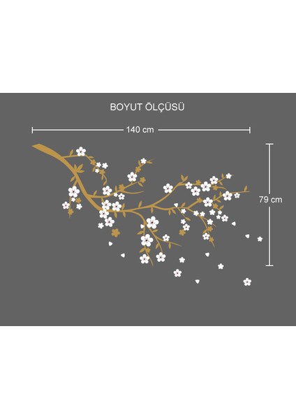 Beyaz Çiçekli Ağaç Duvar Sticker fiyatları