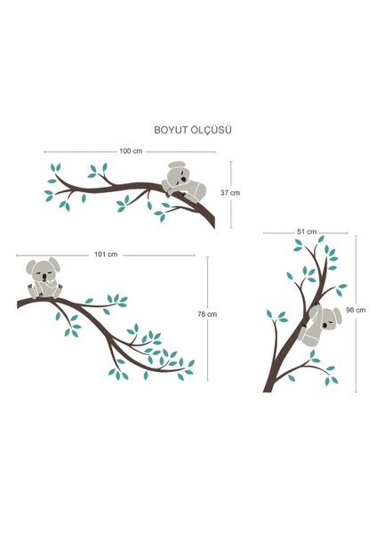 Koalalar Duvar Sticker fiyatları