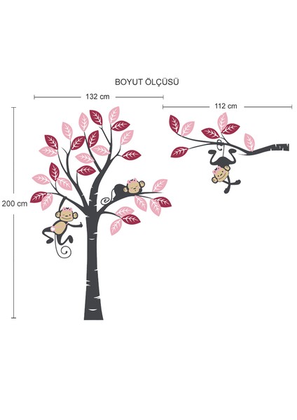Maymunlu Ağaç Duvar Sticker fiyatları