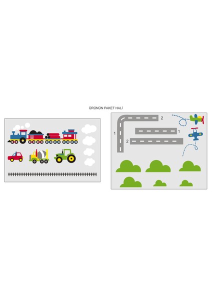 Tren Uçak Araba Duvar Sticker