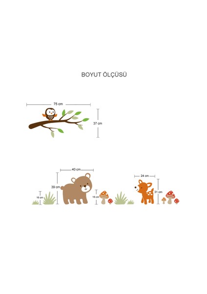 Minik Hayvanlar Duvar Sticker fiyatları