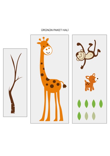 Zürafa ve Maymun Duvar Sticker modelleri