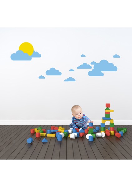 Bulutlarda Güneş Duvar Sticker