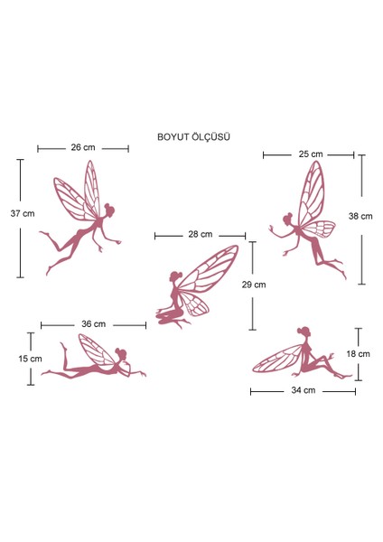 Pembe Periler Duvar Sticker