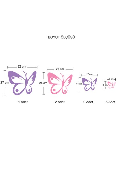 Duvar Sticker Renkli Kelebekler fiyatları