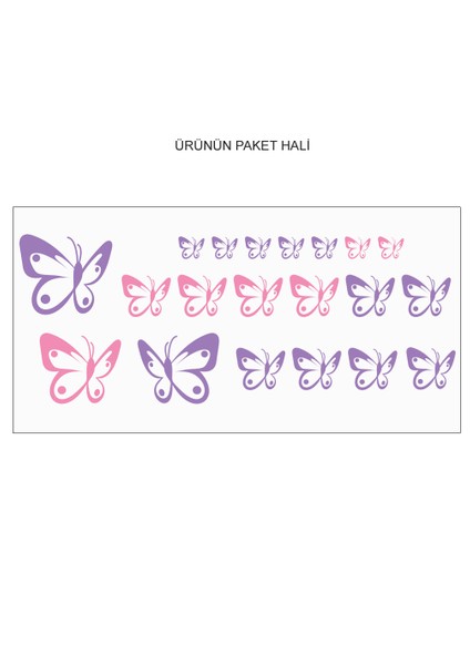 Duvar Sticker Renkli Kelebekler modelleri