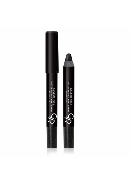 Golden Rose Glitter Eyeshadow Crayon Waterproof No: 51 Shiny Black - Simli Kalem Göz Farı - 8691190815516