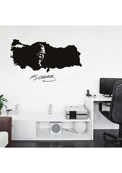 Türkiye Haritası ve Atatürk Duvar Sticker