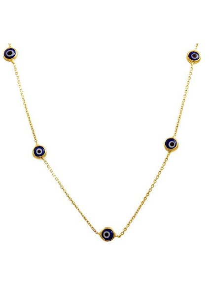 Nazar Boncuklu Kolye 2,23 Gram 14 Ayar Altın