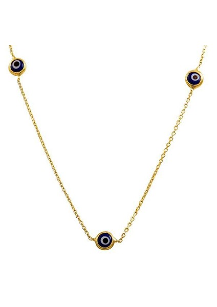 Nazar Boncuklu Kolye 1,93 Gram 14 Ayar Altın