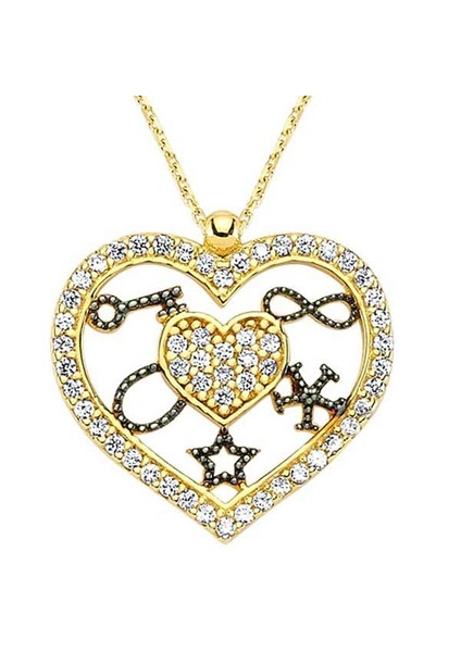 Şans Kolye 2,95 Gram Kalpli 14 Ayar Altın