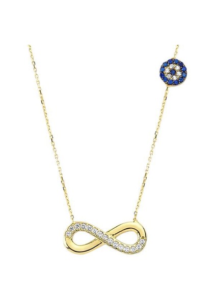 Sonsuzluk Kolye 2,35 Gram Gözlü 14 Ayar Altın