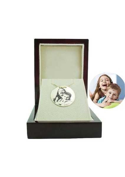 Gravür Plaka Kolye 3,50 Gram 14 Ayar Sarı Altın