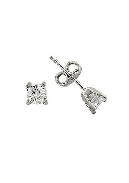 Küpe Tektaş Beyaz 1,22 Gram 14 Ayar Altın
