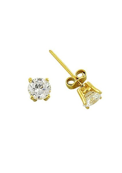 Küpe Tektaş Sarı 1,26 Gram 14 Ayar Altın