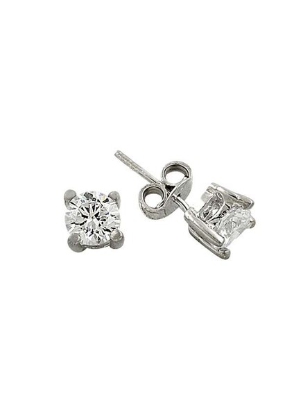 Küpe Tektaş Beyaz 1,85 Gram 14 Ayar Altın