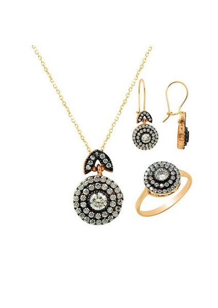 Üçlü Set Beyaz Rose 9,26 Gram 14 Ayar Altın
