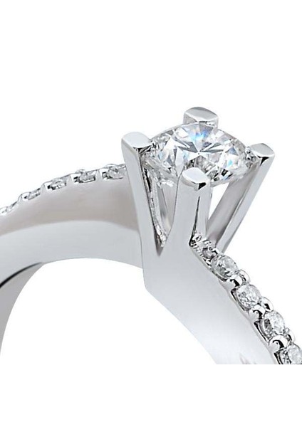 Tektaş Pırlanta Yüzük 0,35 CT H-VS 2,25 Gram 18 Ayar Altın modelleri