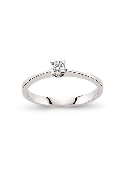 Tektaş Pırlanta Yüzük 0,15 CT G-VS 2,15 Gram 18 Ayar Altın