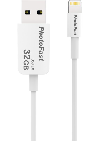 Photo Backup Cable 32GB Lightning / USB 3.0 Şarj Kablolu i-FlashDrive Bellek (iPhone Uyumlu, iPad, iPod) - BPF-PBCU332GB