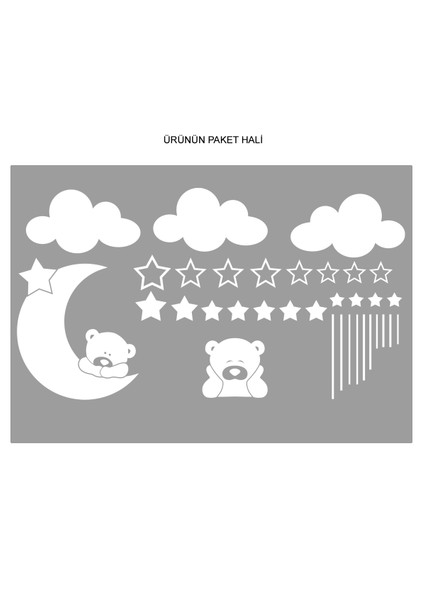 Ay Ve Bulut Duvar Sticker modelleri